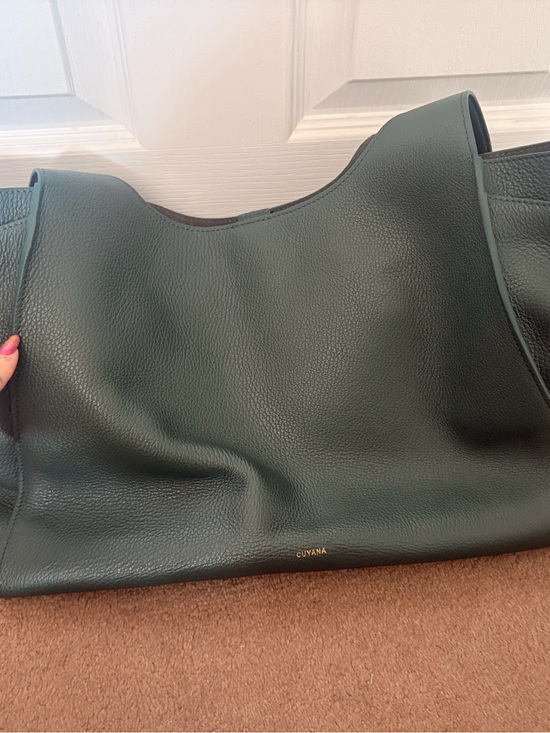 Cuyana Handbags - Cuyana teal double loop satchel